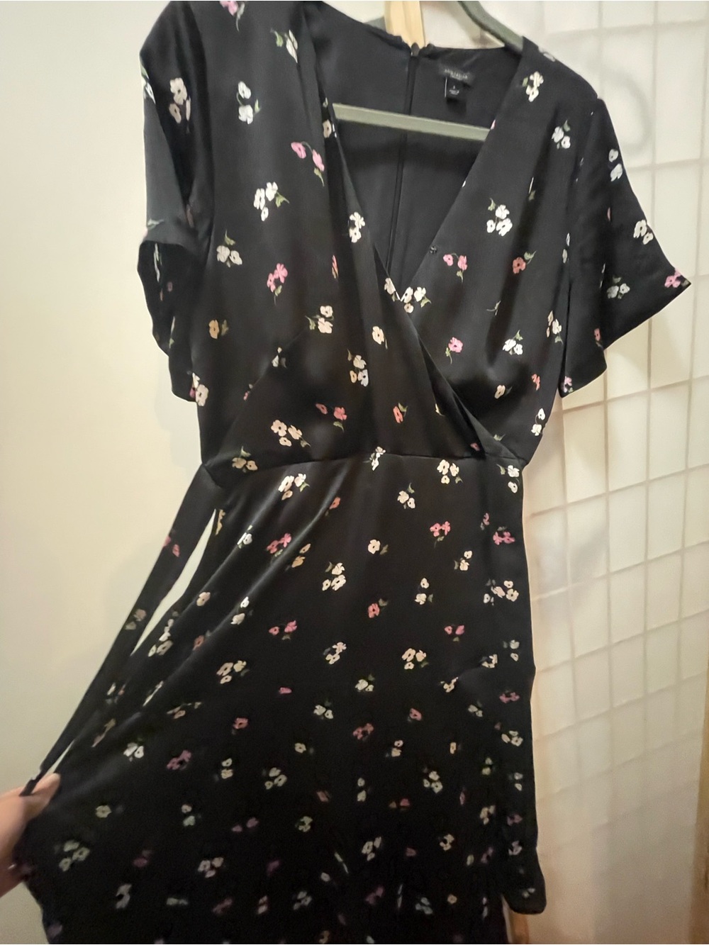 Ann Taylor Factory Black Floral Midi Dress